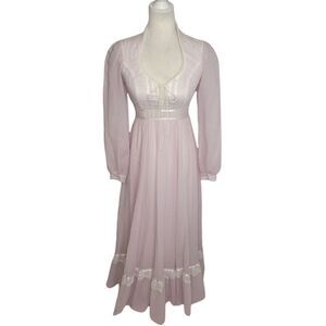 VINTAGE 70s Gunne Sax purple dress romantic renaissance bridal pearl detail 7 XS